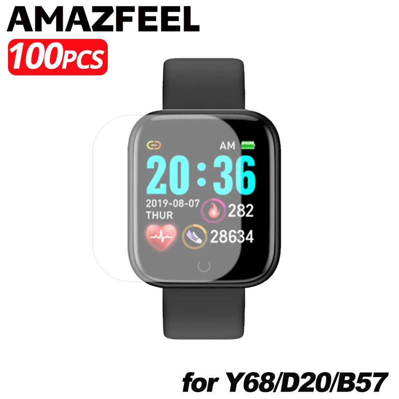 1 Pack TPU Screen Protector Film B57 Y68 D20 Watch Films HD Hydrogel Screen Protective Smartwatch Screen Protective Films
