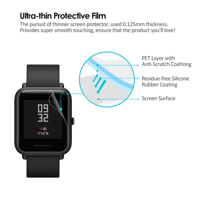 1 Pack TPU Screen Protector Film B57 Y68 D20 Watch Films HD Hydrogel Screen Protective Smartwatch Screen Protective Films
